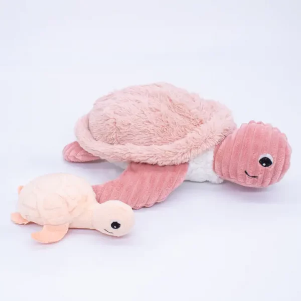 peluche tortue rose et son petit bebe